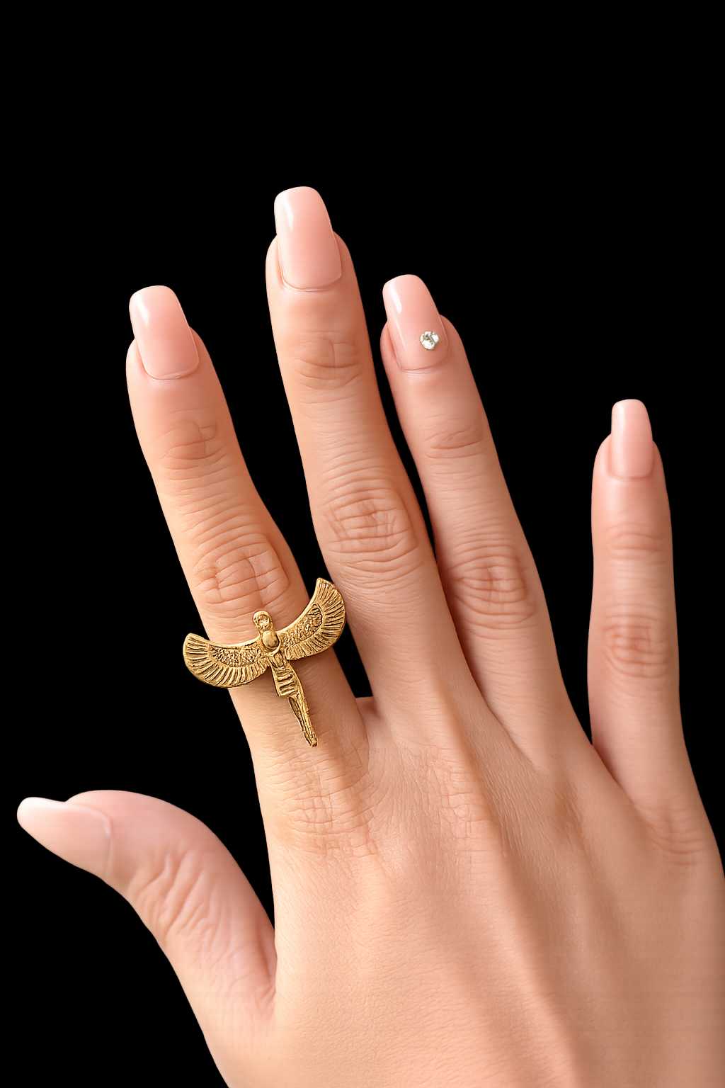 ED6ACF7E-6957-4365-8754-FE0BA5F4A5F3 Egyptian Winged Goddess Ring - Image 1