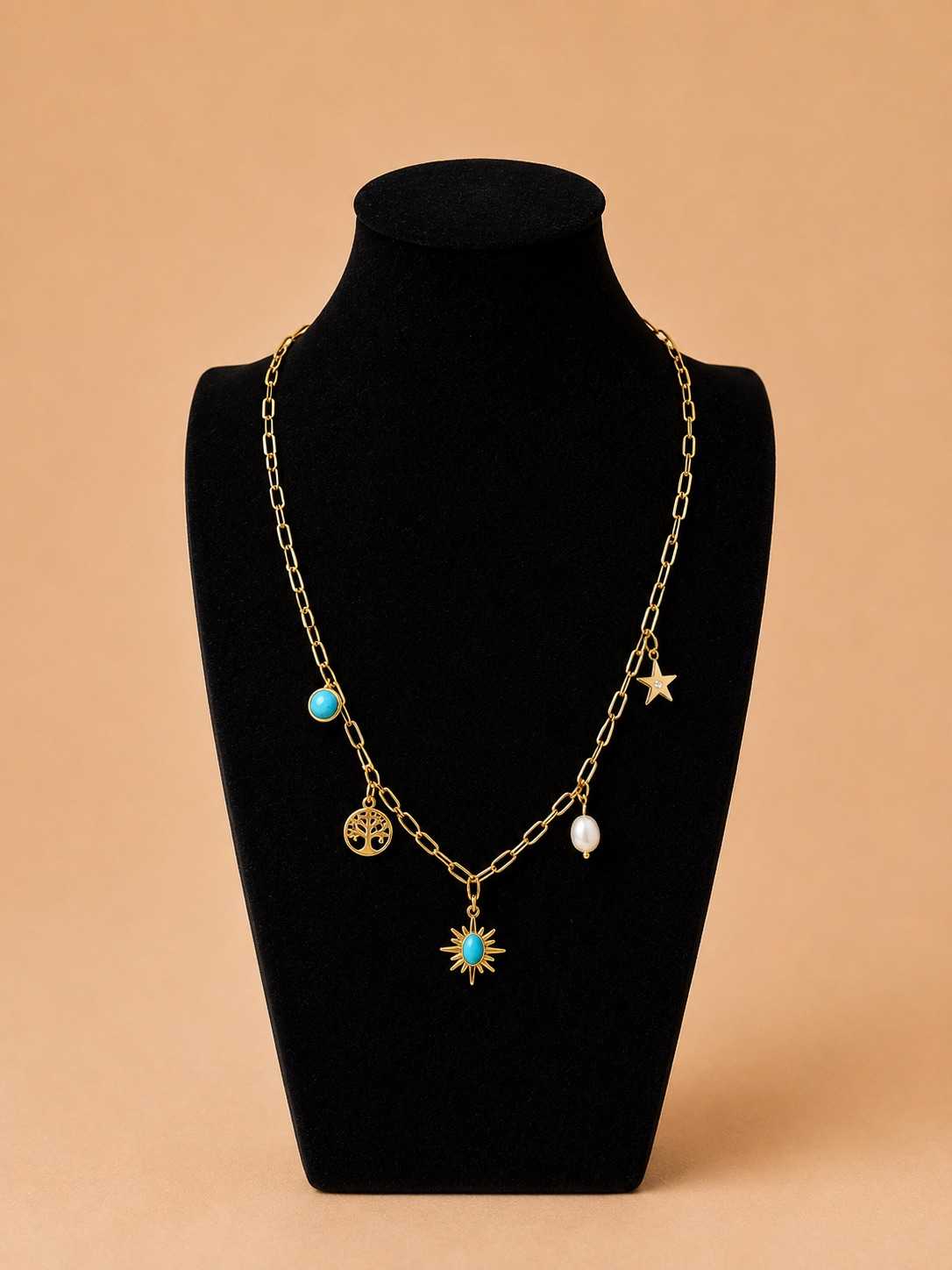 IMG_6612 Mixed Charm Paperclip Necklace - Image 1