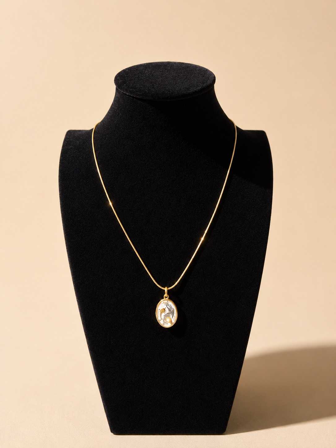 IMG_6616 Oval Enamel Pendant Necklace - Image 1