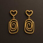 Heart & Spiral Swirl Drop Earrings