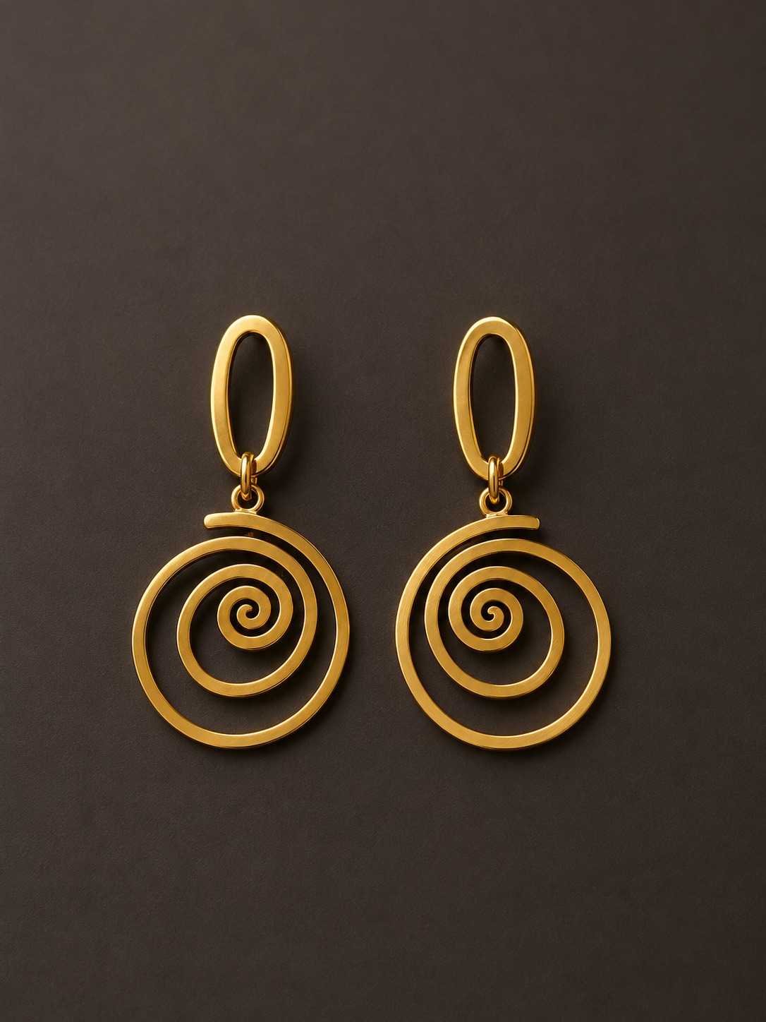 IMG_6632 Circular Spiral Swirl Drop Earrings - Image 1