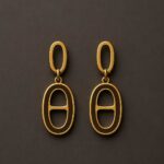 Anchor Link Oval Drop Earrings