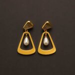 Trapezoid Pearl Drop Earrings