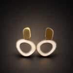 Organic Oval Enamel Drop Earrings