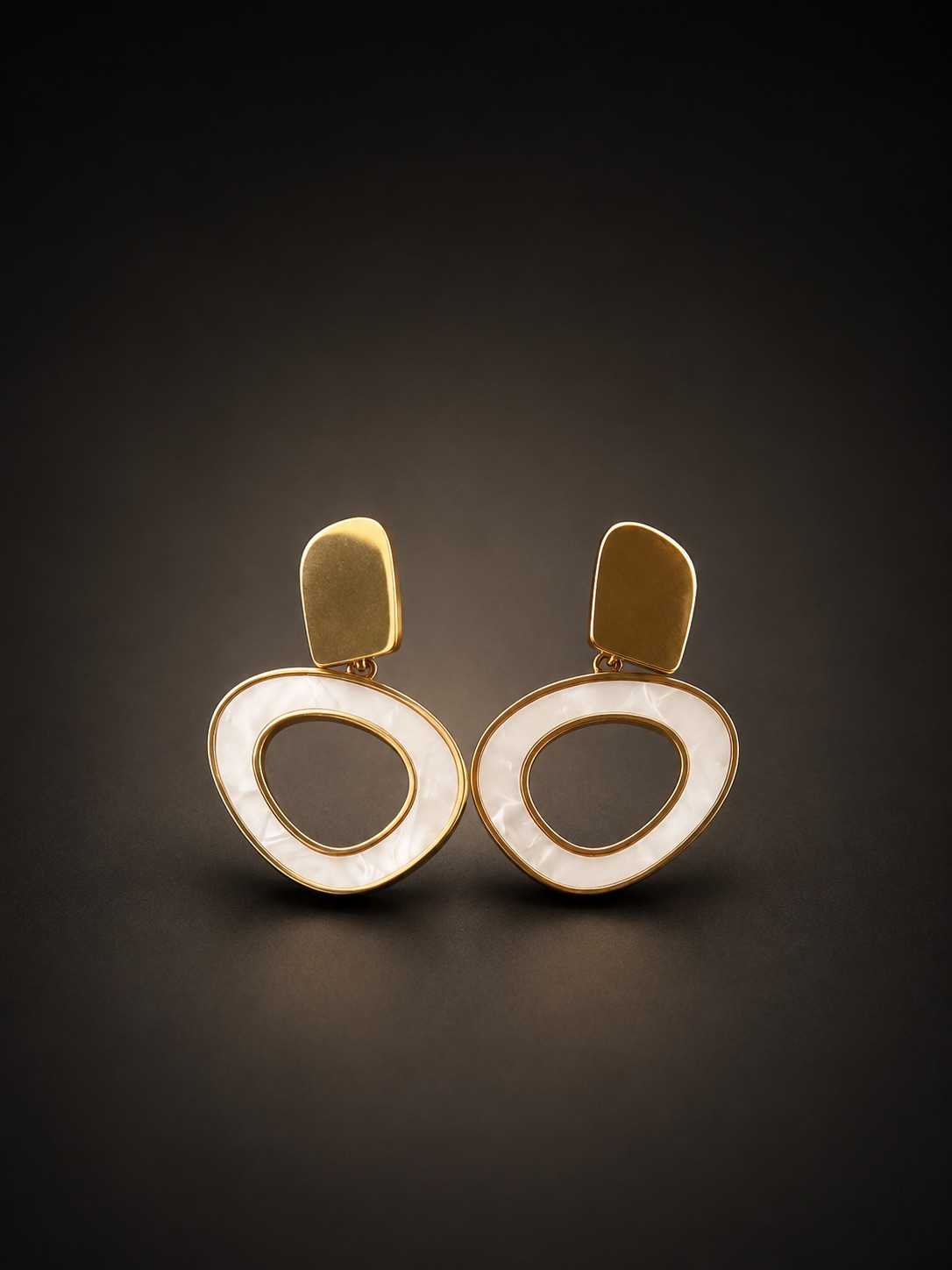 IMG_6636 Organic Oval Enamel Drop Earrings - Image 1