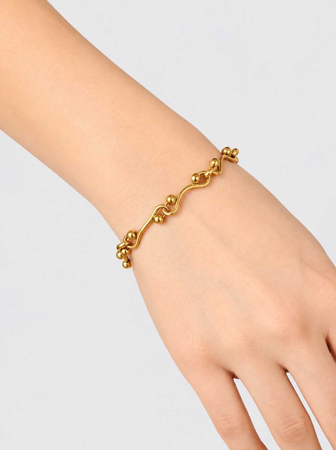 IMG_6646 Twisted Wave Bead Link Bracelet - Image 1