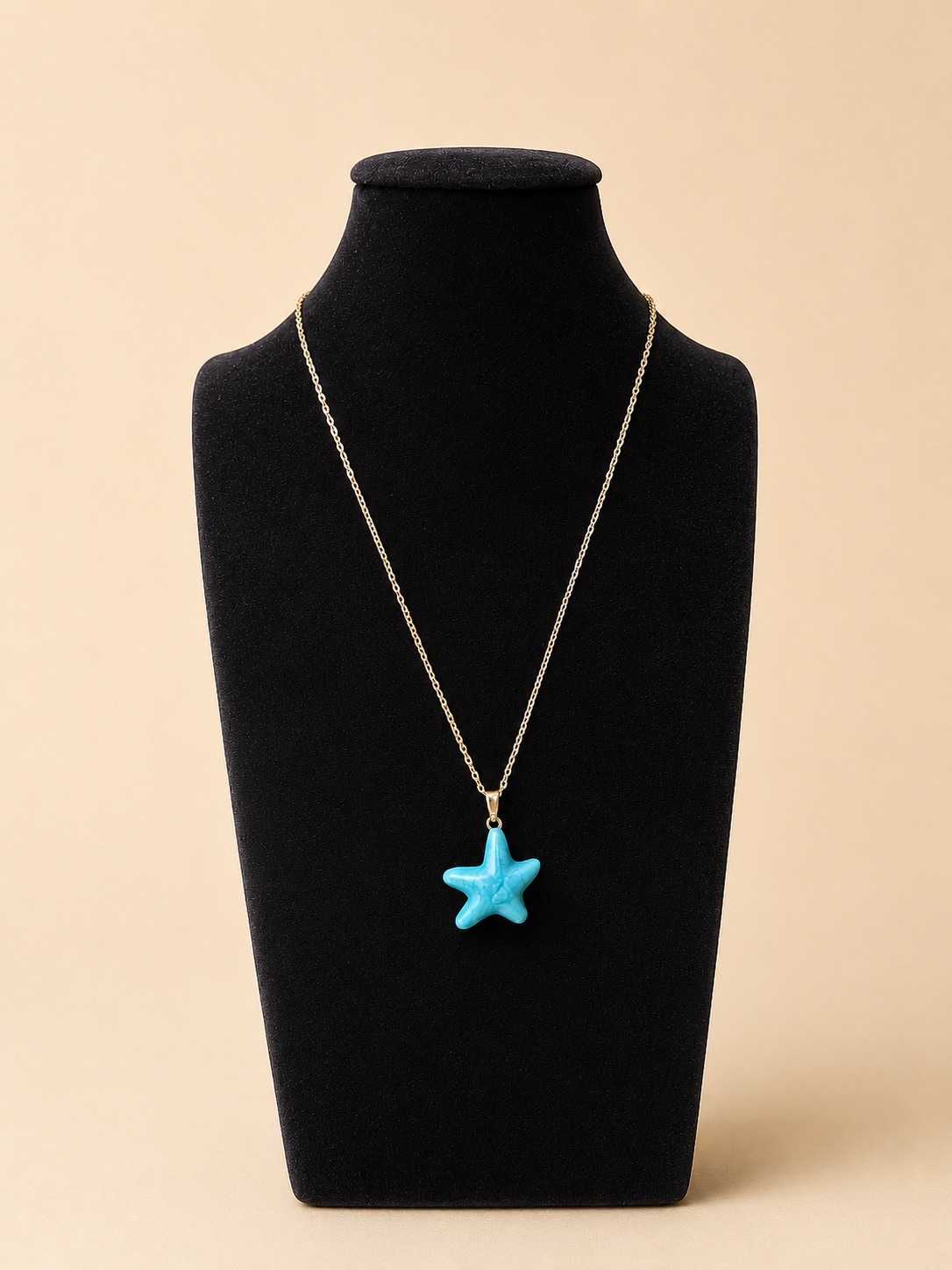 IMG_6696 Turquoise Starfish Pendant Necklace - Image 1