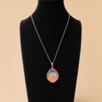 Artistic Enamel Teardrop Pendant Necklace