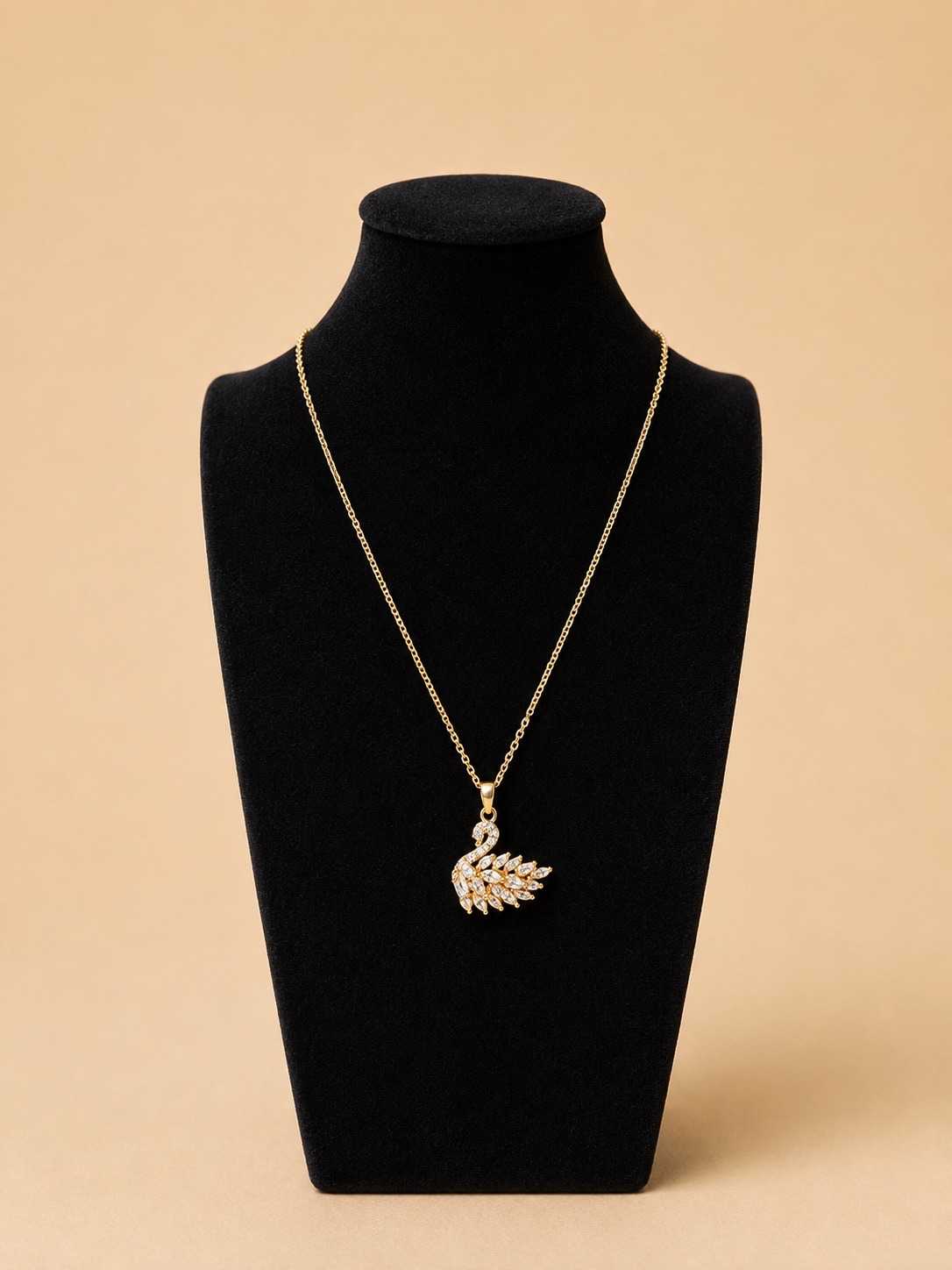 IMG_6701 Crystal Swan Pendant Necklace - Image 1