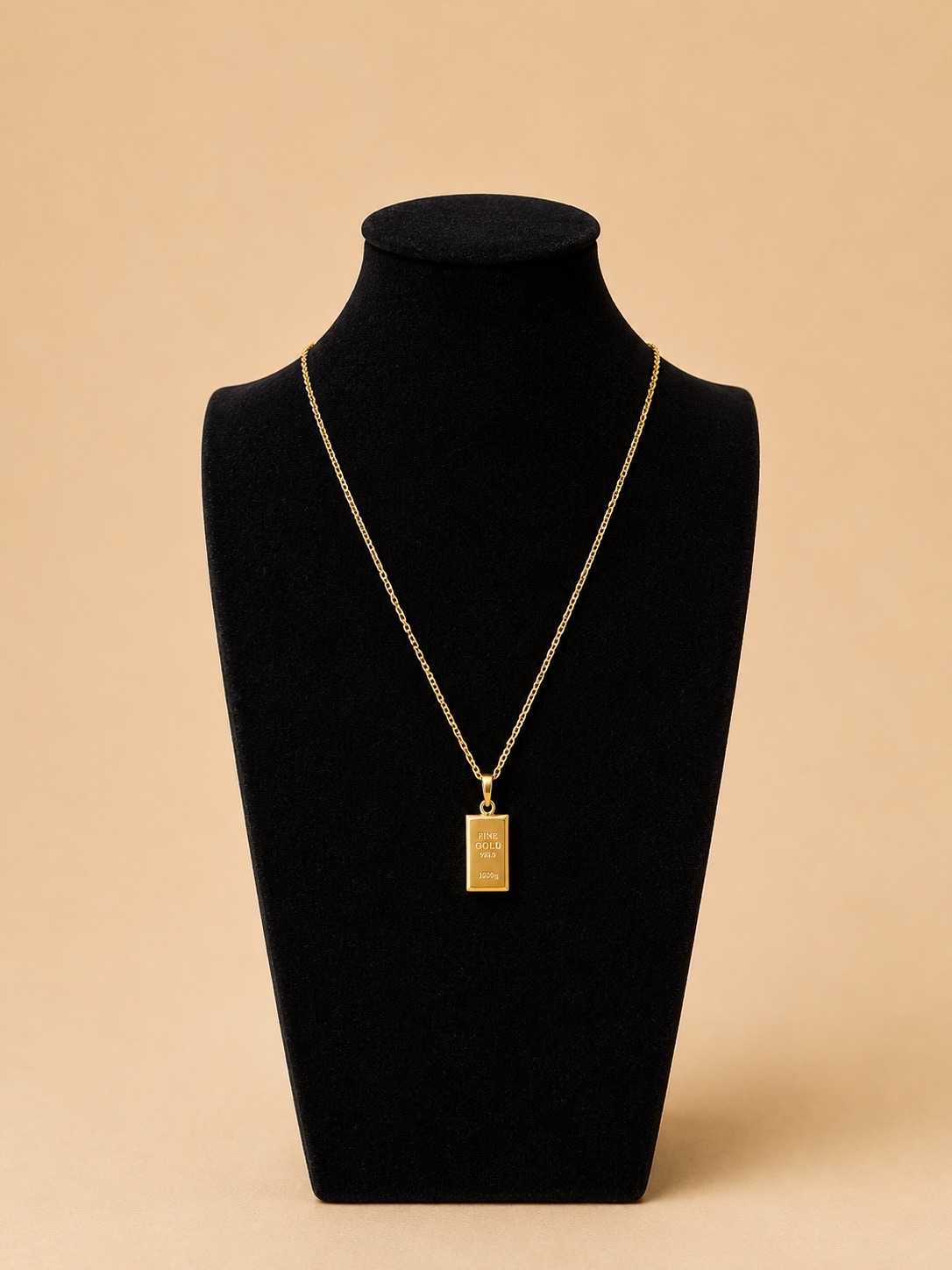 IMG_6702 Gold Bar Ingot Pendant Necklace - Image 1
