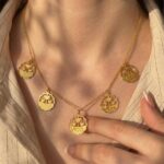 Palm Tree Coin Charm Necklace