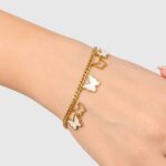 Mother-of-Pearl Butterfly Charm Bracelet