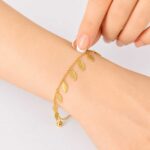 Leaf Charm Dangle Bracelet