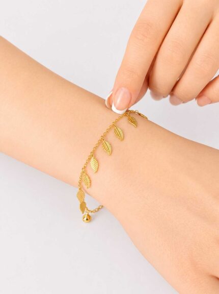 Leaf Charm Dangle Bracelet