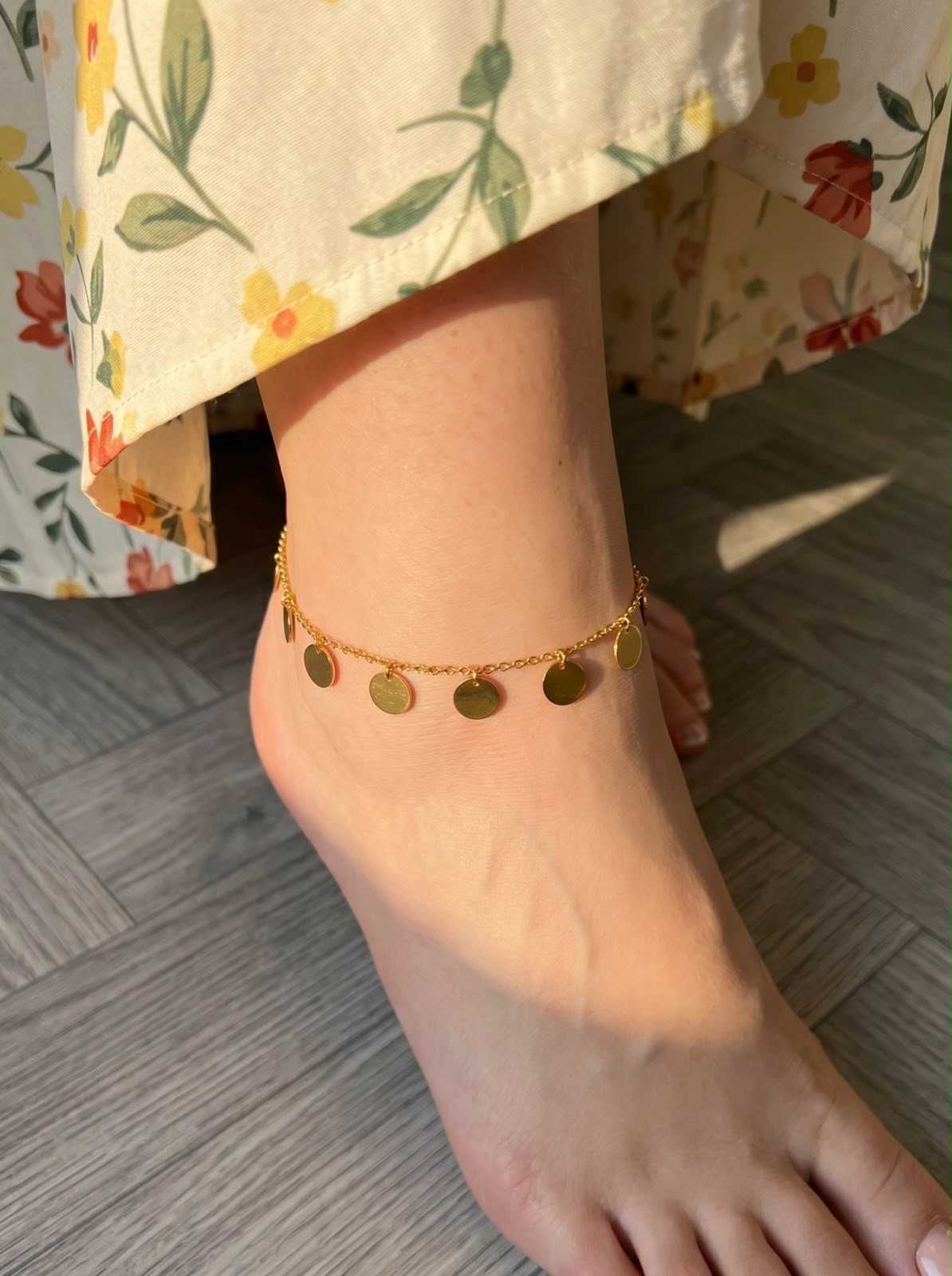 IMG_6755 Coin Disc Charm Anklet - Image 1