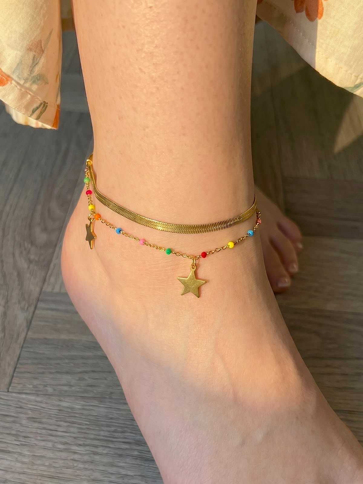 IMG_6759 Star Charm Layered Anklet - Image 1