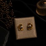 Gold Ball Flower Stud Earrings