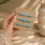 3-Piece Turquoise Beaded Evil Eye Bracelet Set