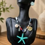 Turquoise Starfish Charm Necklace & Earring Set