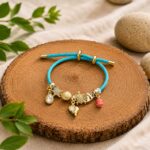 Turquoise Cord Charm Bangle with Sea-Themed Charms