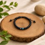 Men's Lava Bead Bracelet with Turquoise Accent